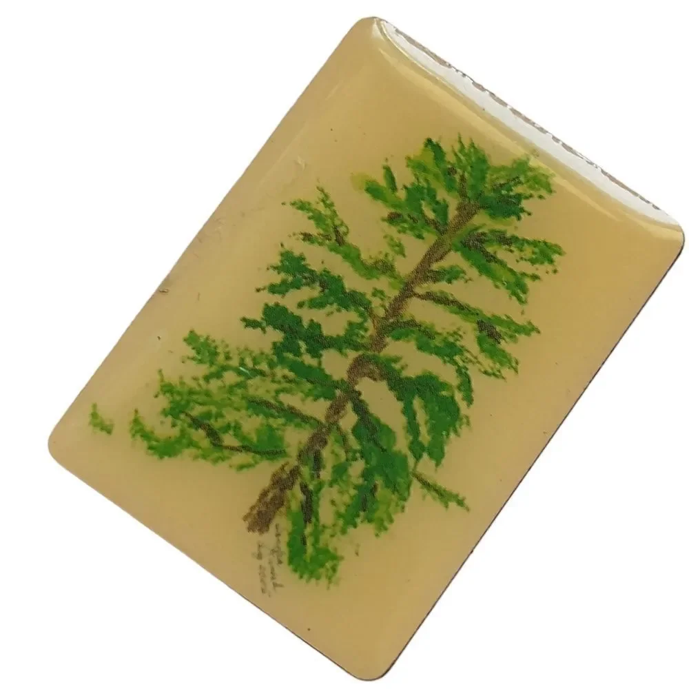 Artist Handpainted Pine Tree Pin Tie Tack Lapel Pin Brooch Fir Enameled 2005.  C